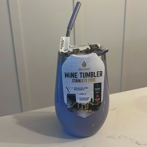 Wine tumbler, stainless steel, 17oz light purple.